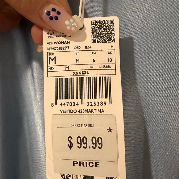 Mango Blue Spaghetti Strap Slip Maxi Dress - Picture 4 of 5